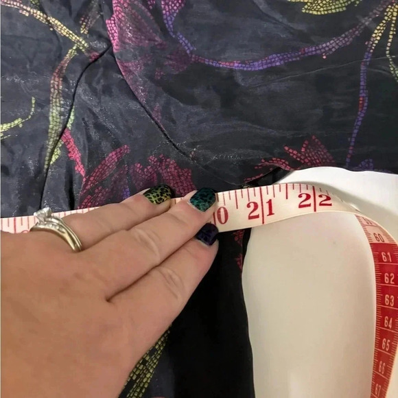 Chico’s Size 2 (Large) Silk Jacket Haori Black Floral Long Sleeves Beaded - Picture 3 of 9